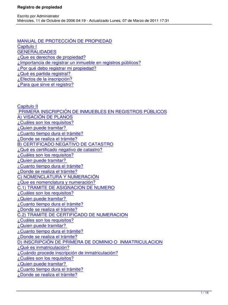 Documentos necesarios para inscribir una propiedad