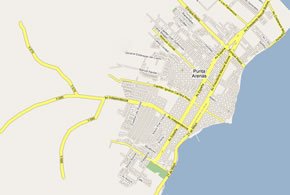 Colectivo en ruta hacia Zona Franca Punta Arenas