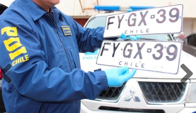 auto con placa patente chilena robada