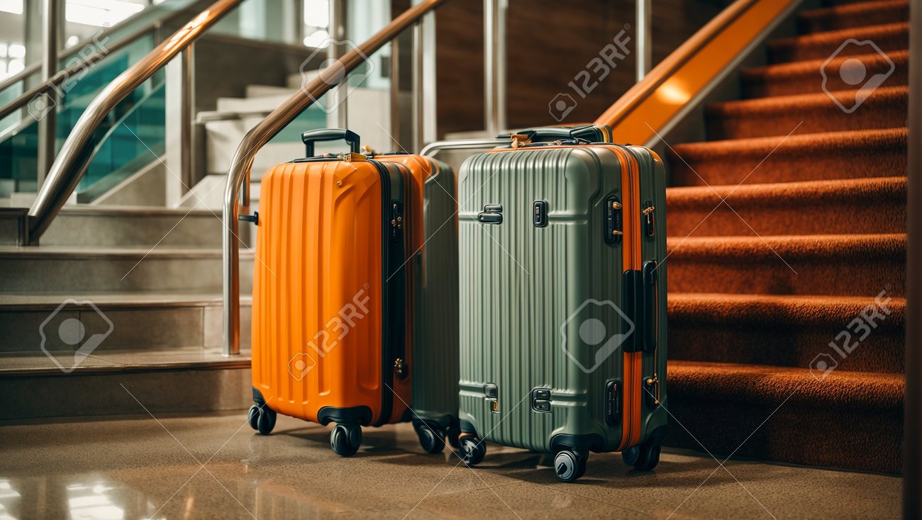 maleta de equipaje en aeropuerto vacio